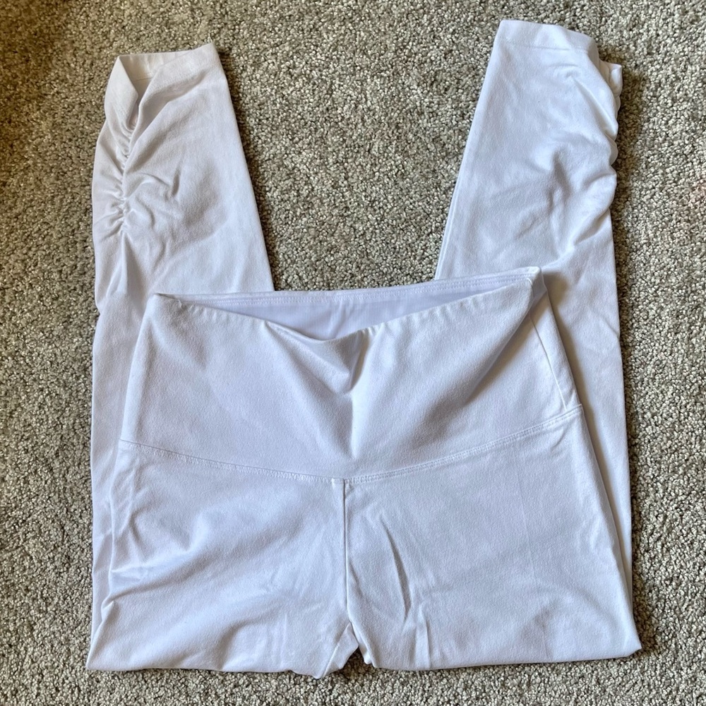 Soft Surroundings Brand New White Scrunched Skinny Leggings Size XS